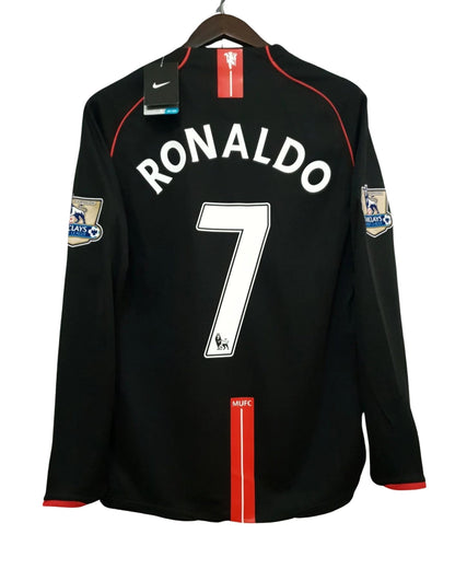 Cristiano Ronaldo #7 Jersey Manchester United 2007/2008 Long sleeve Black Away Jersey