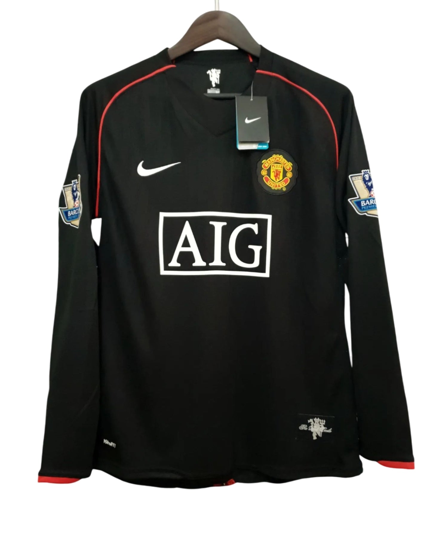 Cristiano Ronaldo #7 Jersey Manchester United 2007/2008 Long sleeve Black Away Jersey