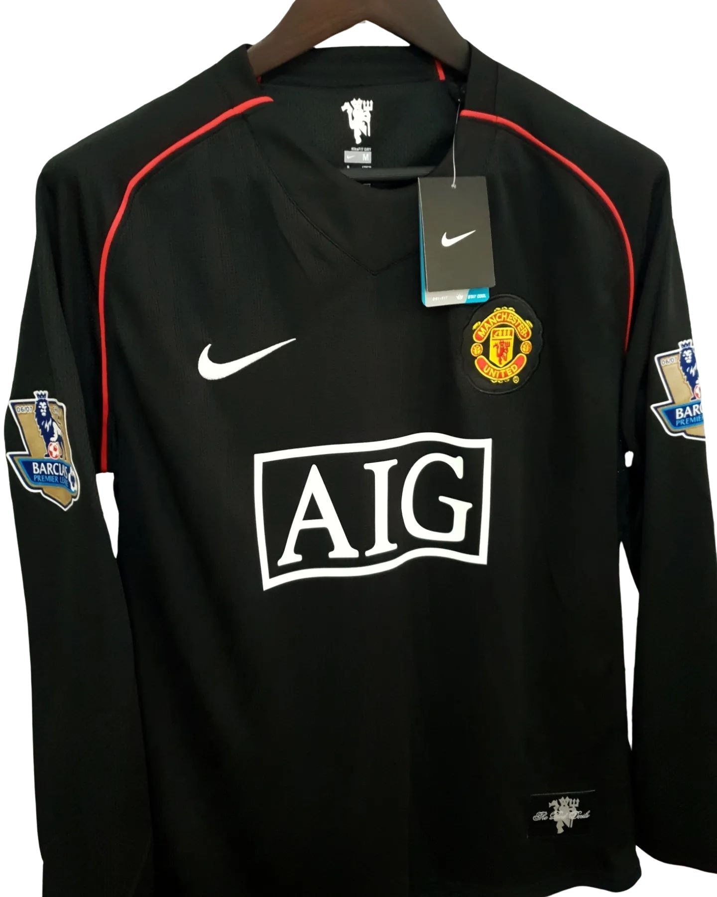 Cristiano Ronaldo #7 Jersey Manchester United 2007/2008 Long sleeve Black Away Jersey