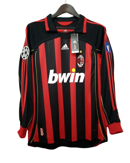 Ricardo Kaka #22 Jersey AC Milan 2006/2007 UCL Home Long Sleeve Retro Vintage