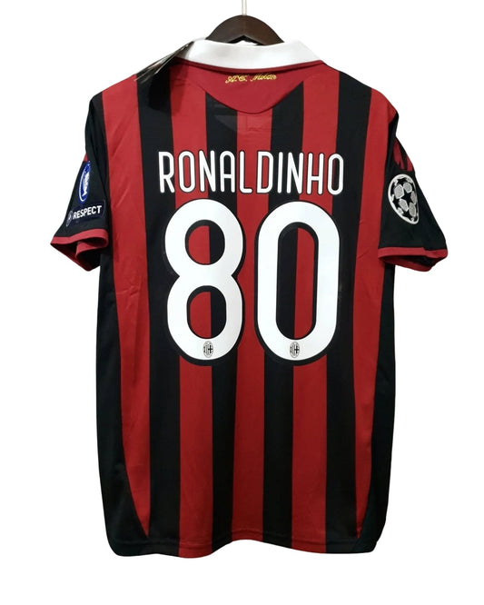 Ronaldinho #80 AC Milan 2009/2010 Home Jersey