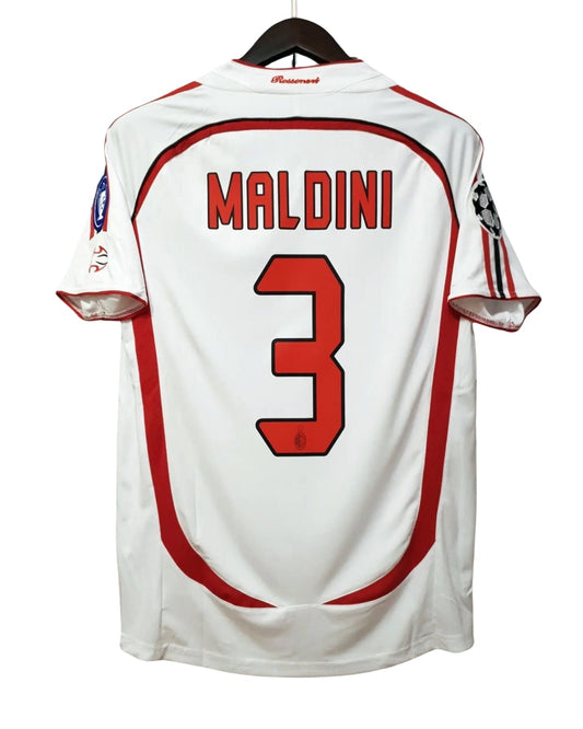MALDINI #3 jersey AC Milan 2006/2007 Retro White Away Football Shirt