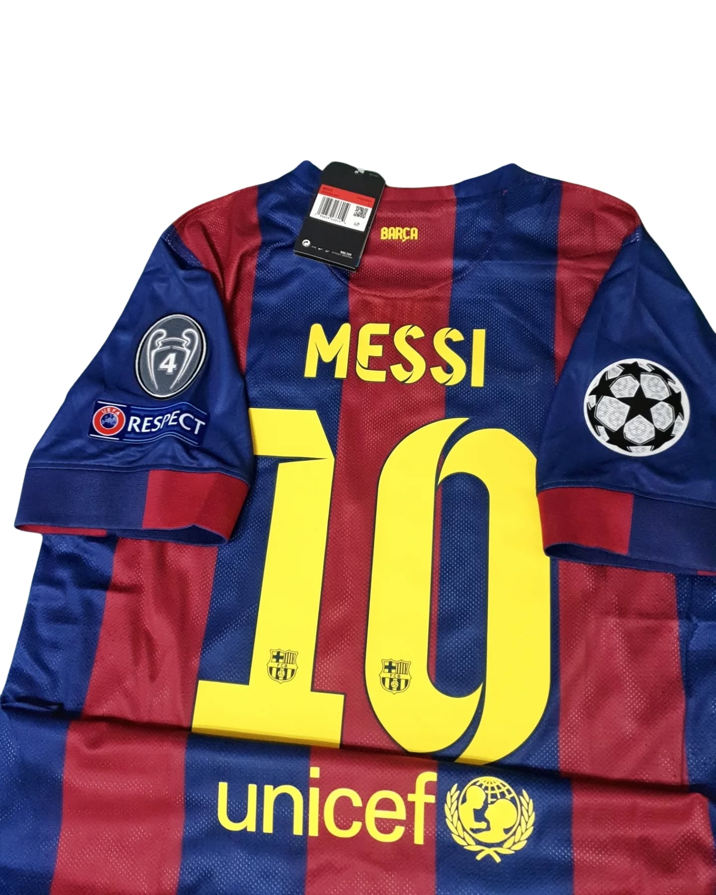 Messi #10 Jersey FC Barcelona 2014-2015 Home Retro Champions League Edition