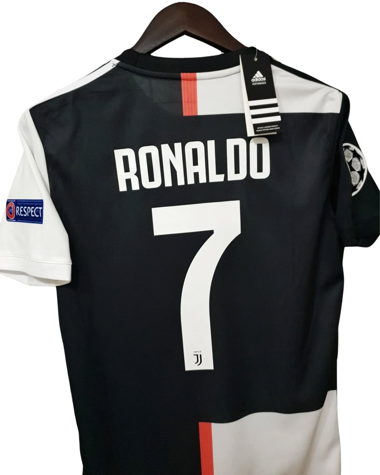 Cristiano Ronaldo #7 Juventus 2019–20 Home Jersey with UCL Patch