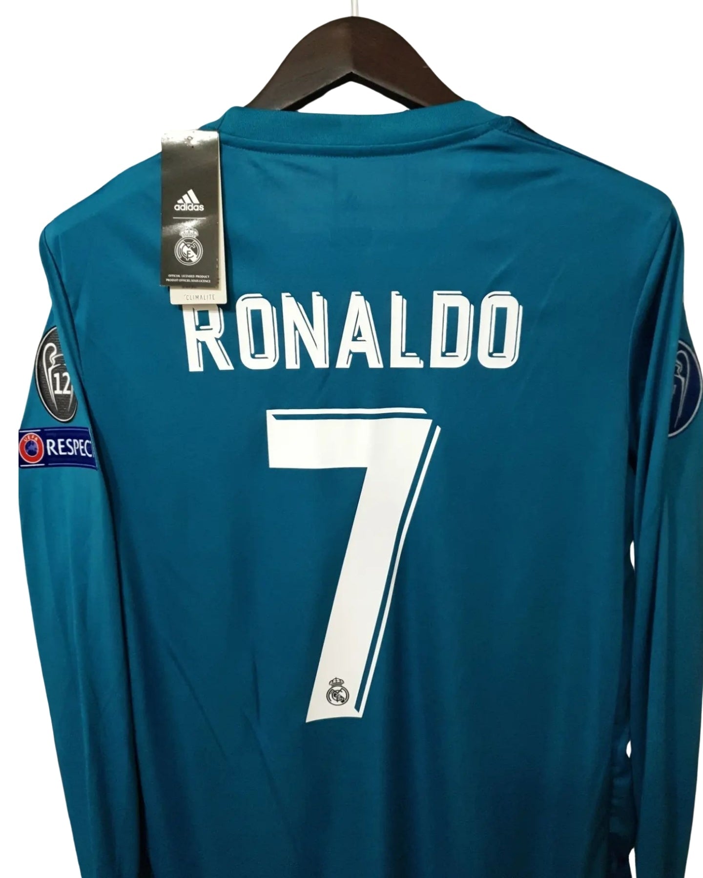 Ronaldo #7 Jersey Real Madrid Champions League 2017/2018 Long Sleeve Jersey