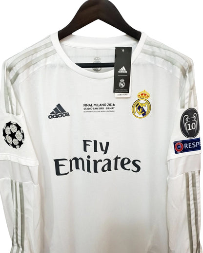 Cristiano Ronaldo 7 UCL Final Real Madrid 2016 Jersey White Long Sleeve