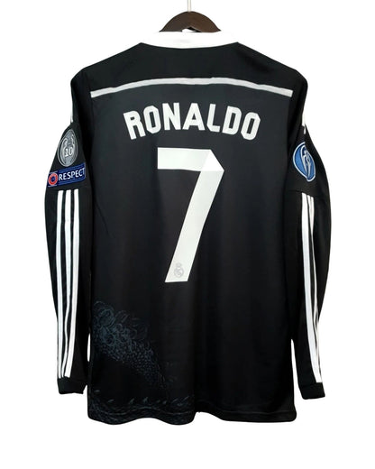 Cristiano Ronaldo #7 jersey Real Madrid 2014-2015 UCL Long Sleeve Black Dragon Jersey