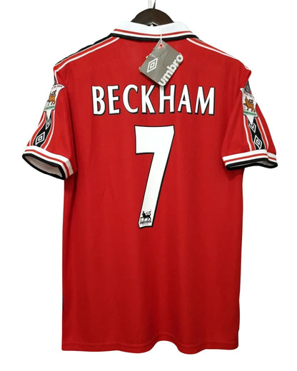David Beckham 7 Manchester United 1998-1999 Short Sleeve Soccer Red Jersey
