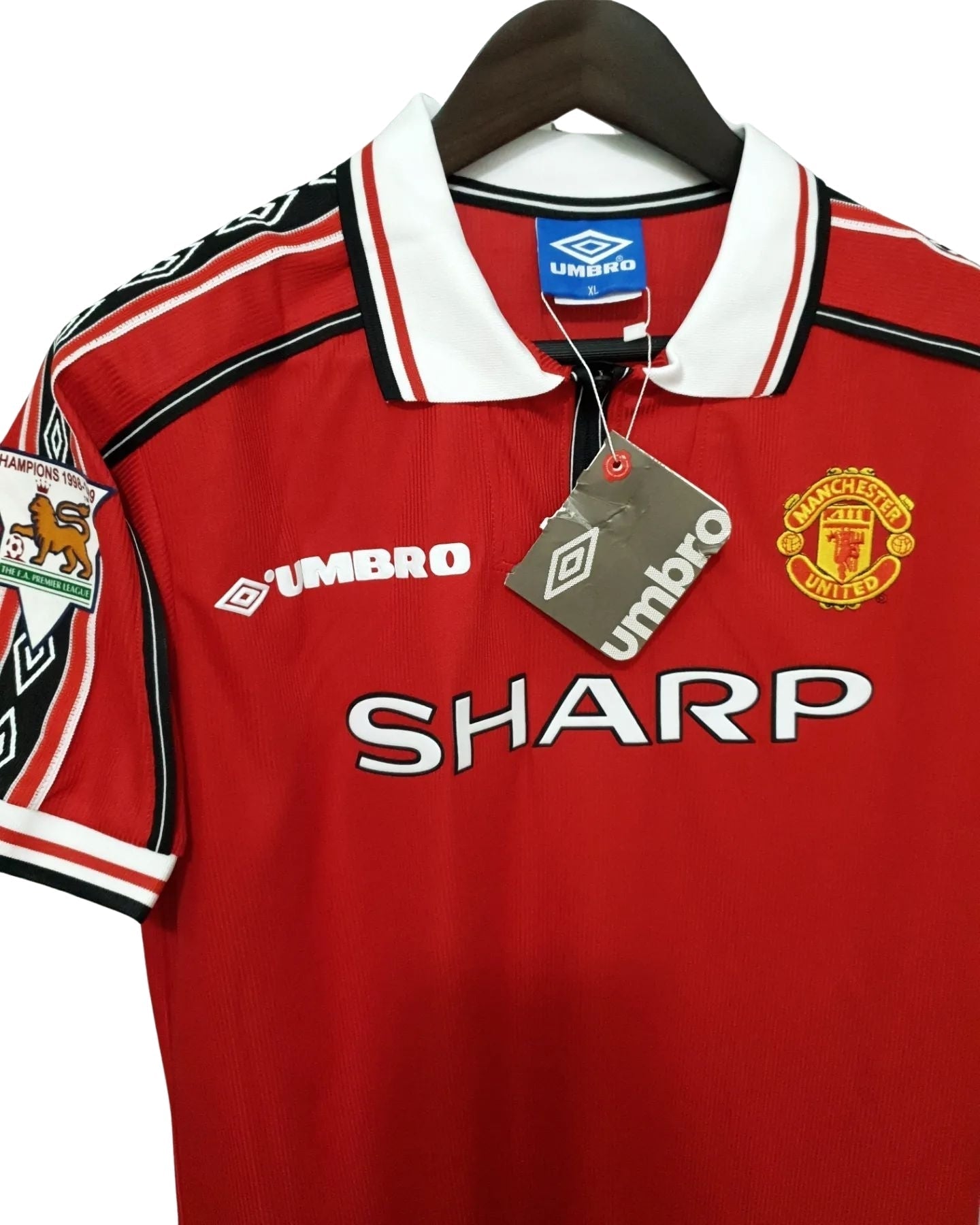 David Beckham 7 Manchester United 1998-1999 Short Sleeve Soccer Red Jersey