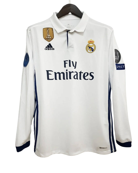 Ronaldo #7 Jersey 2016-17 Real Madrid Home Champions League Long Sleeve