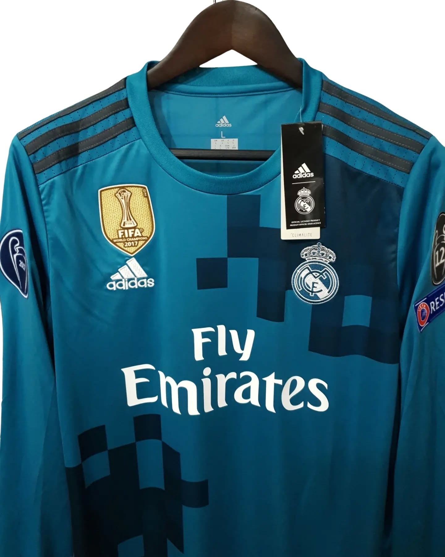 Ronaldo #7 Jersey Real Madrid Champions League 2017/2018 Long Sleeve Jersey