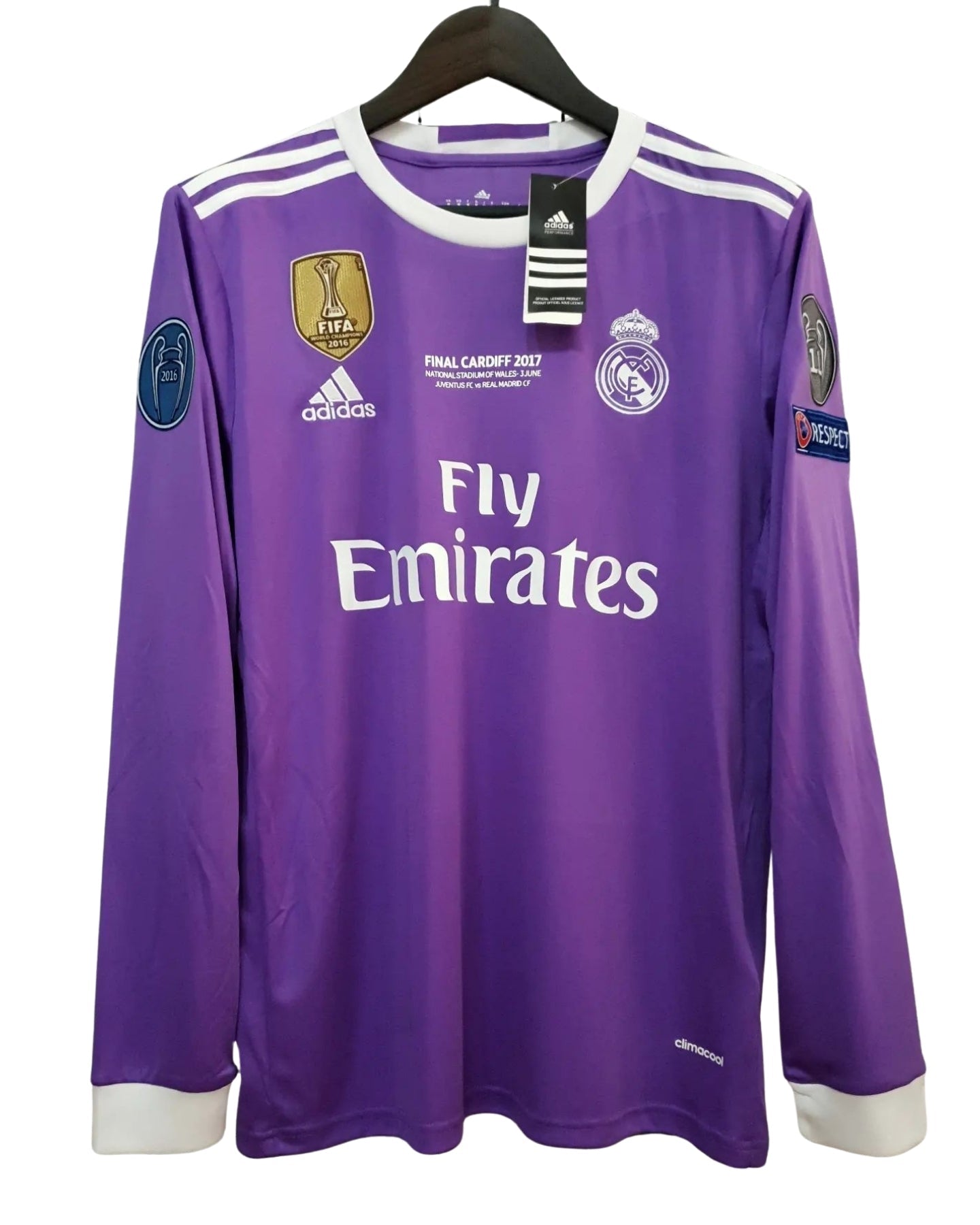 Ronaldo #7 Purple Real Madrid 2016-2017 UEFA Long Sleeve Jersey