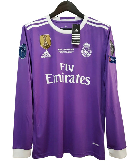Ronaldo #7 Purple Real Madrid 2016-2017 UEFA Long Sleeve Jersey