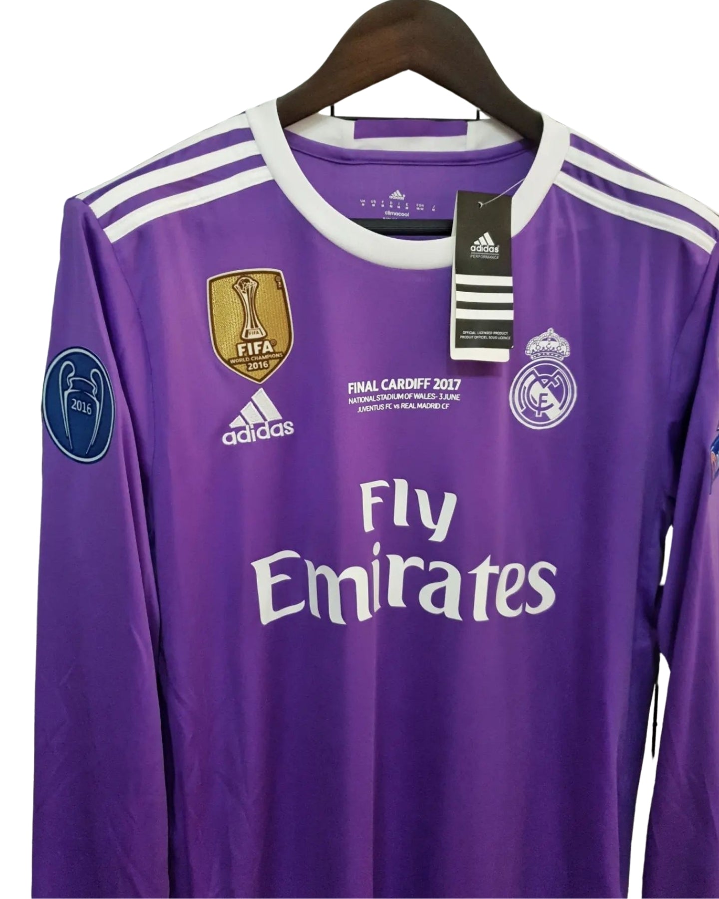 Ronaldo #7 Purple Real Madrid 2016-2017 UEFA Long Sleeve Jersey